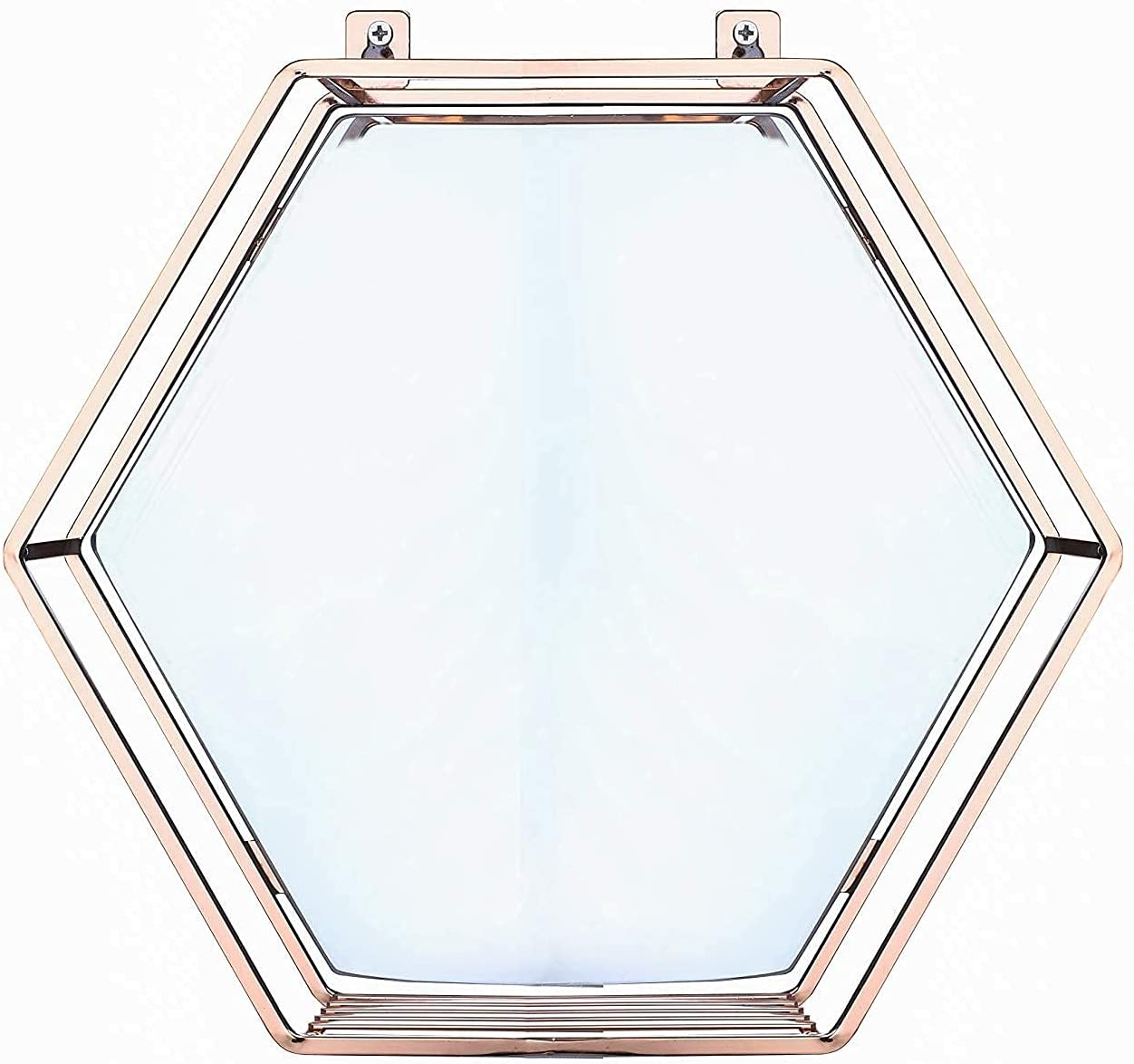 Hexagon Hanging Mirror for Home Decoration (Rose Gold Color)-Health &amp; Beauty &gt; Makeup Mirrors-PEROZ Accessories