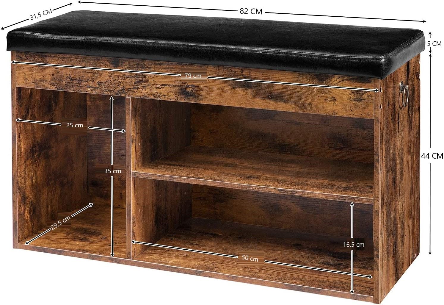 Shoe Storage Bench with Padded Cushion,Flip-Open Storage Box and Adjustable Shelf for Entryway and Living Room-Furniture &gt; Living Room-PEROZ Accessories