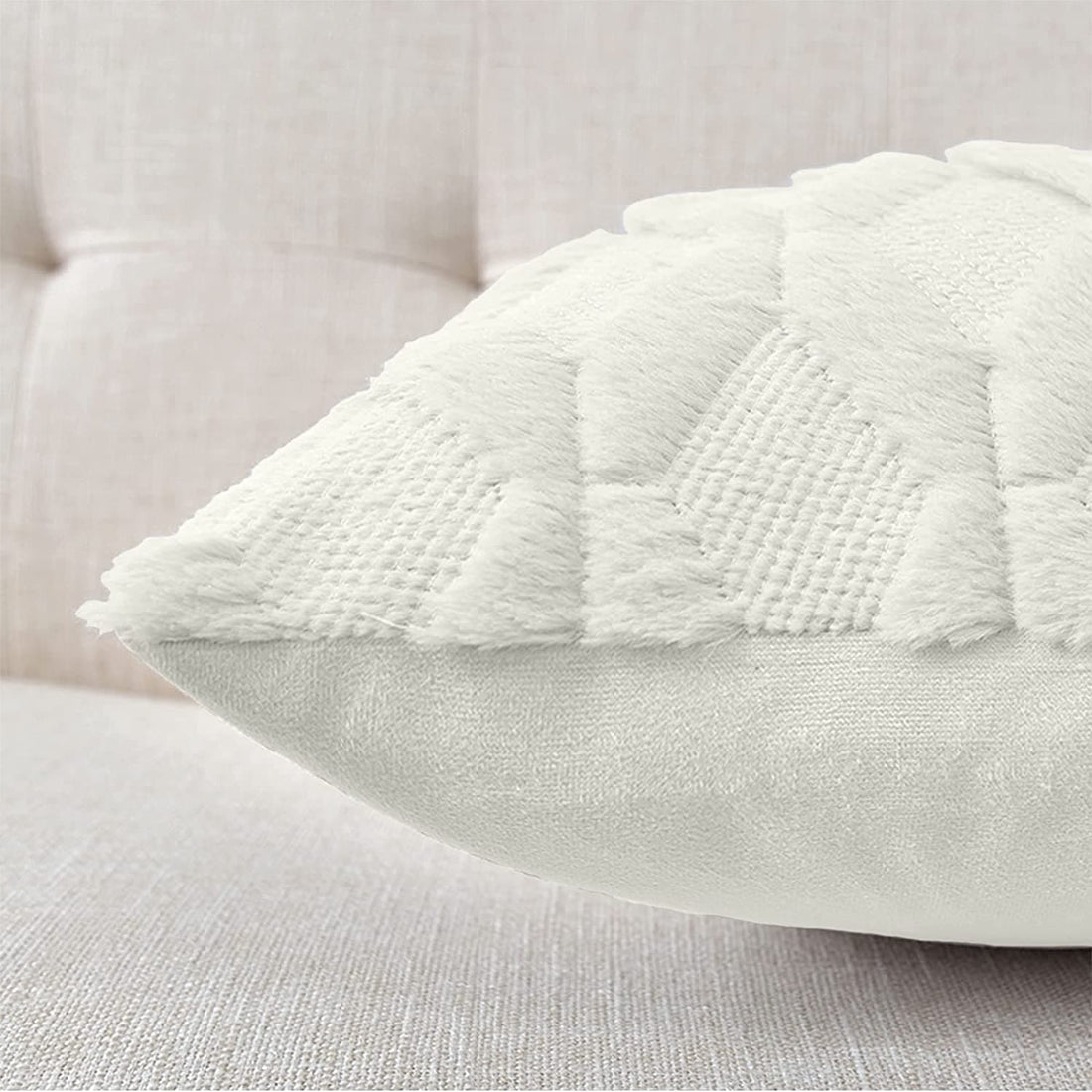 2 Pack Decorative Boho Throw Pillow Covers 45 x 45 cm (White)-Home &amp; Garden &gt; Decor-PEROZ Accessories