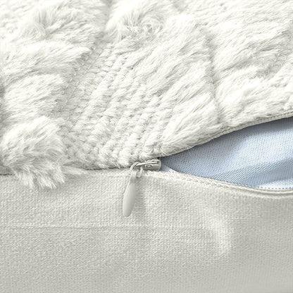 2 Pack Decorative Boho Throw Pillow Covers 45 x 45 cm (White)-Home &amp; Garden &gt; Decor-PEROZ Accessories