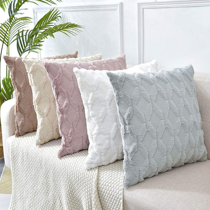 2 Pack Decorative Boho Throw Pillow Covers 45 x 45 cm (White)-Home &amp; Garden &gt; Decor-PEROZ Accessories