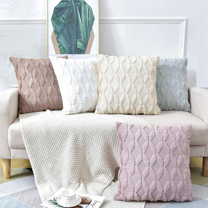 2 Pack Decorative Boho Throw Pillow Covers 45 x 45 cm (White)-Home &amp; Garden &gt; Decor-PEROZ Accessories