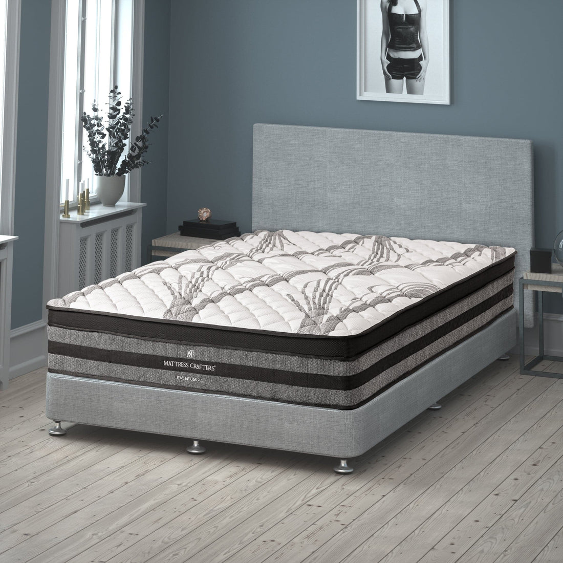 2.1 Premium King Single Mattress 7 Zone Pocket Spring Memory Foam-Furniture &gt; Mattresses-PEROZ Accessories
