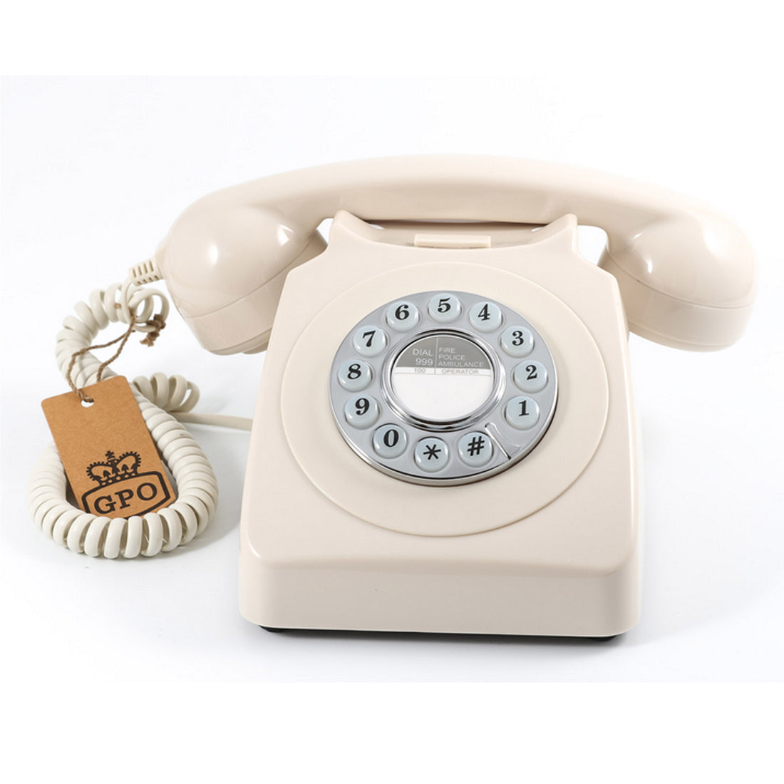 GPO 746 Retro Rotary Push Button Desk Phone Ivory Home Office-Home &amp; Garden &gt; Home &amp; Garden Others-PEROZ Accessories