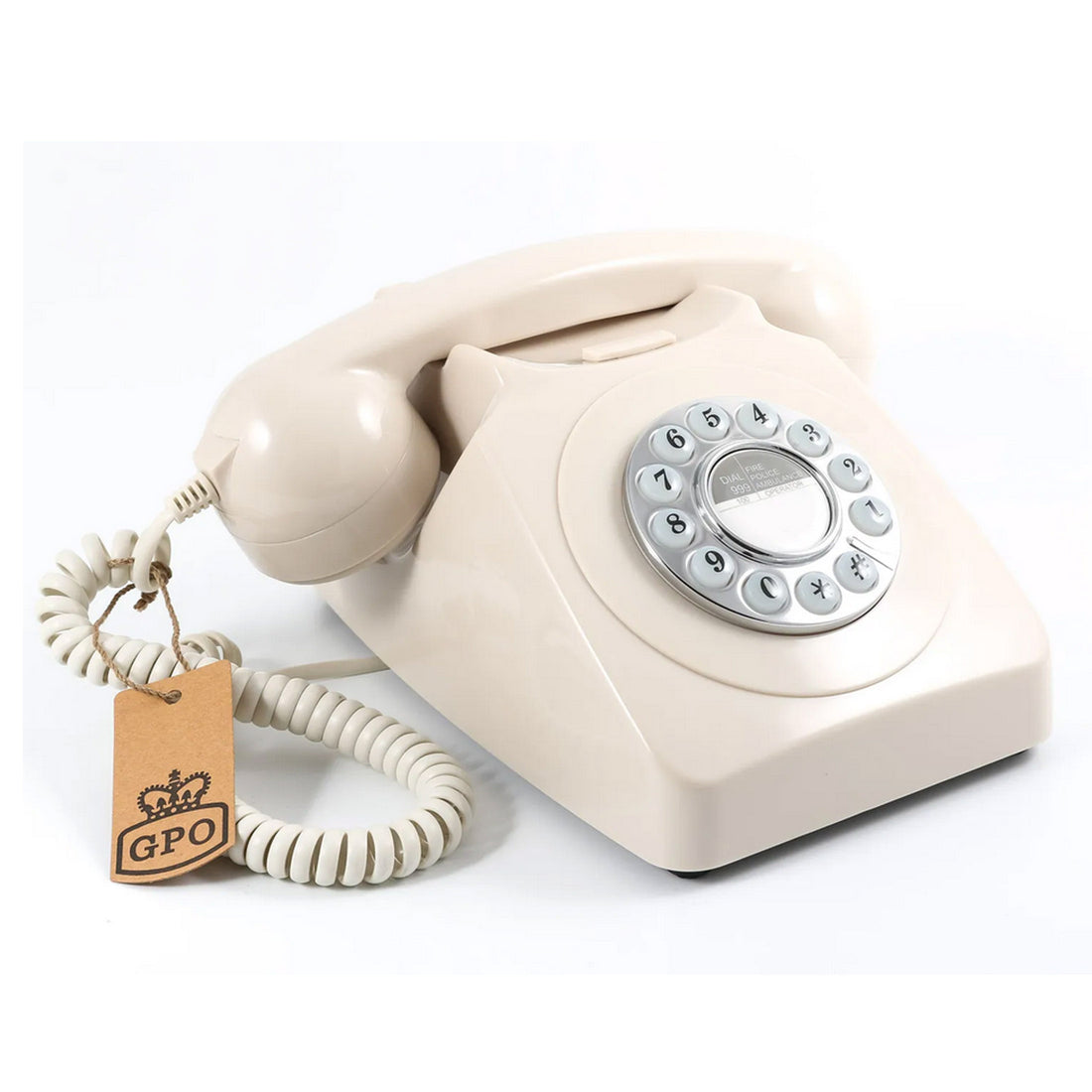 GPO 746 Retro Rotary Push Button Desk Phone Ivory Home Office-Home &amp; Garden &gt; Home &amp; Garden Others-PEROZ Accessories