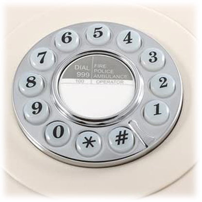 GPO 746 Retro Rotary Push Button Desk Phone Ivory Home Office-Home &amp; Garden &gt; Home &amp; Garden Others-PEROZ Accessories