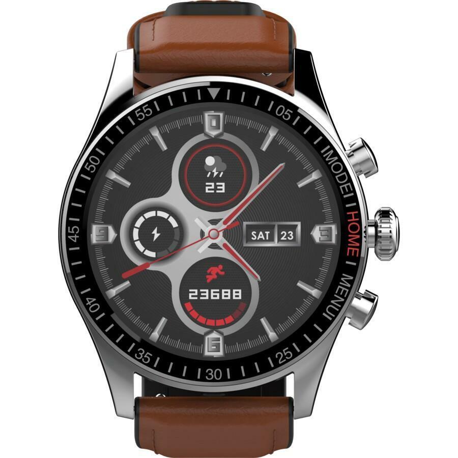New AMOLED Touch Display Sport Smart Watch 44mm 1.3&quot; HitFit Brown IP68-Smart Watches-PEROZ Accessories