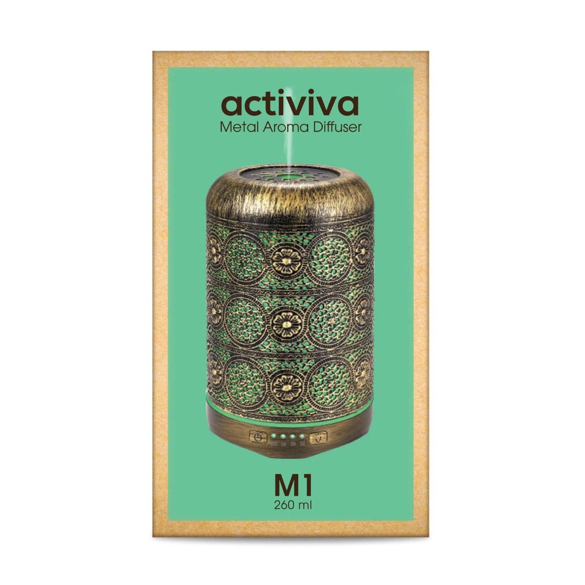 activiva 260ml Metal Essential Oil and Aroma Diffuser-Vintage Gold-Appliances &gt; Aroma Diffusers &amp; Humidifiers-PEROZ Accessories
