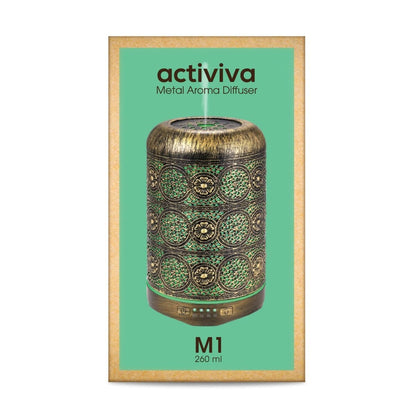 activiva 260ml Metal Essential Oil and Aroma Diffuser-Vintage Gold-Appliances &gt; Aroma Diffusers &amp; Humidifiers-PEROZ Accessories