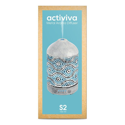 activiva 100ml Metal Essential Oil and Aroma Diffuser-Vintage White-Appliances &gt; Aroma Diffusers &amp; Humidifiers-PEROZ Accessories