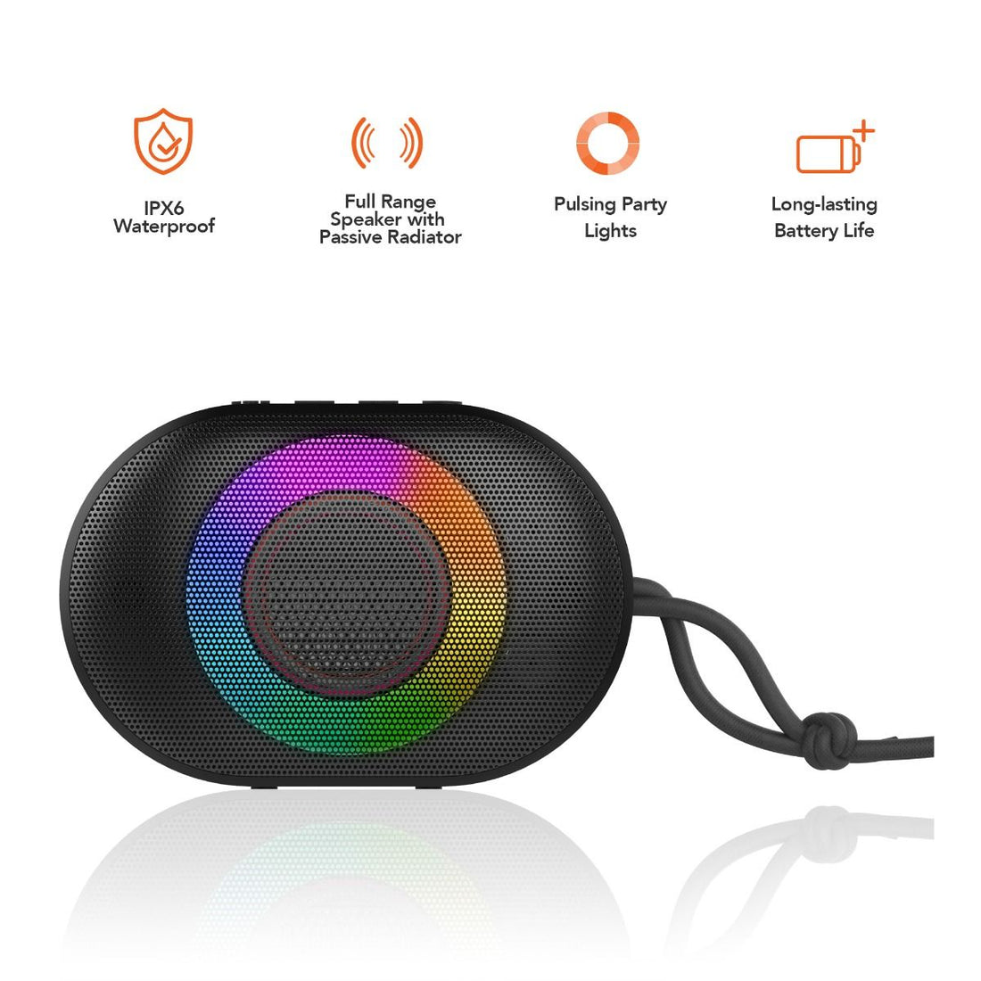 mbeat Bump B1 IPX6 Portable RGB Bluetooth Party Speaker-Audio &amp; Video &gt; Speakers-PEROZ Accessories