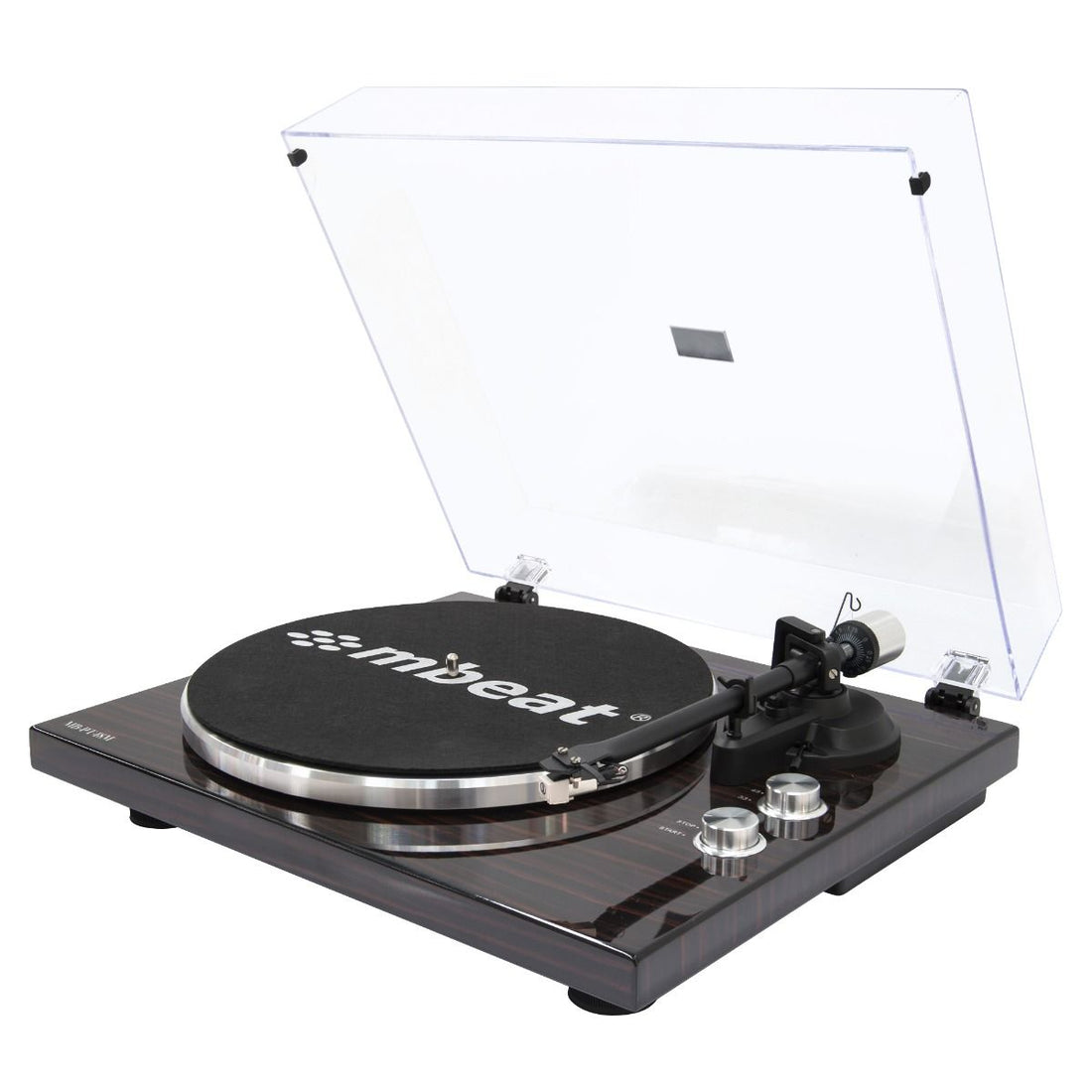 mbeat Hi-Fi Bluetooth Turntable (MMC, USB, Anti-skating, Preamplifier) - Macassar Ebony-Audio &amp; Video &gt; Speakers-PEROZ Accessories