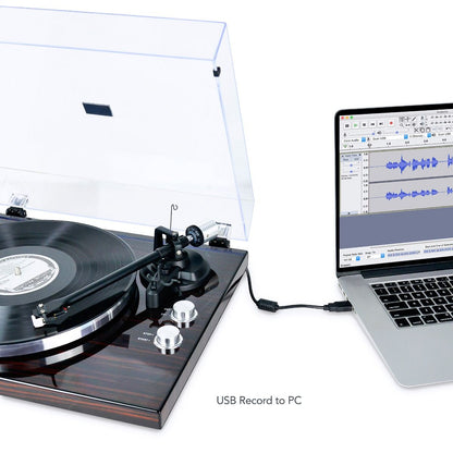 mbeat Hi-Fi Bluetooth Turntable (MMC, USB, Anti-skating, Preamplifier) - Macassar Ebony-Audio &amp; Video &gt; Speakers-PEROZ Accessories
