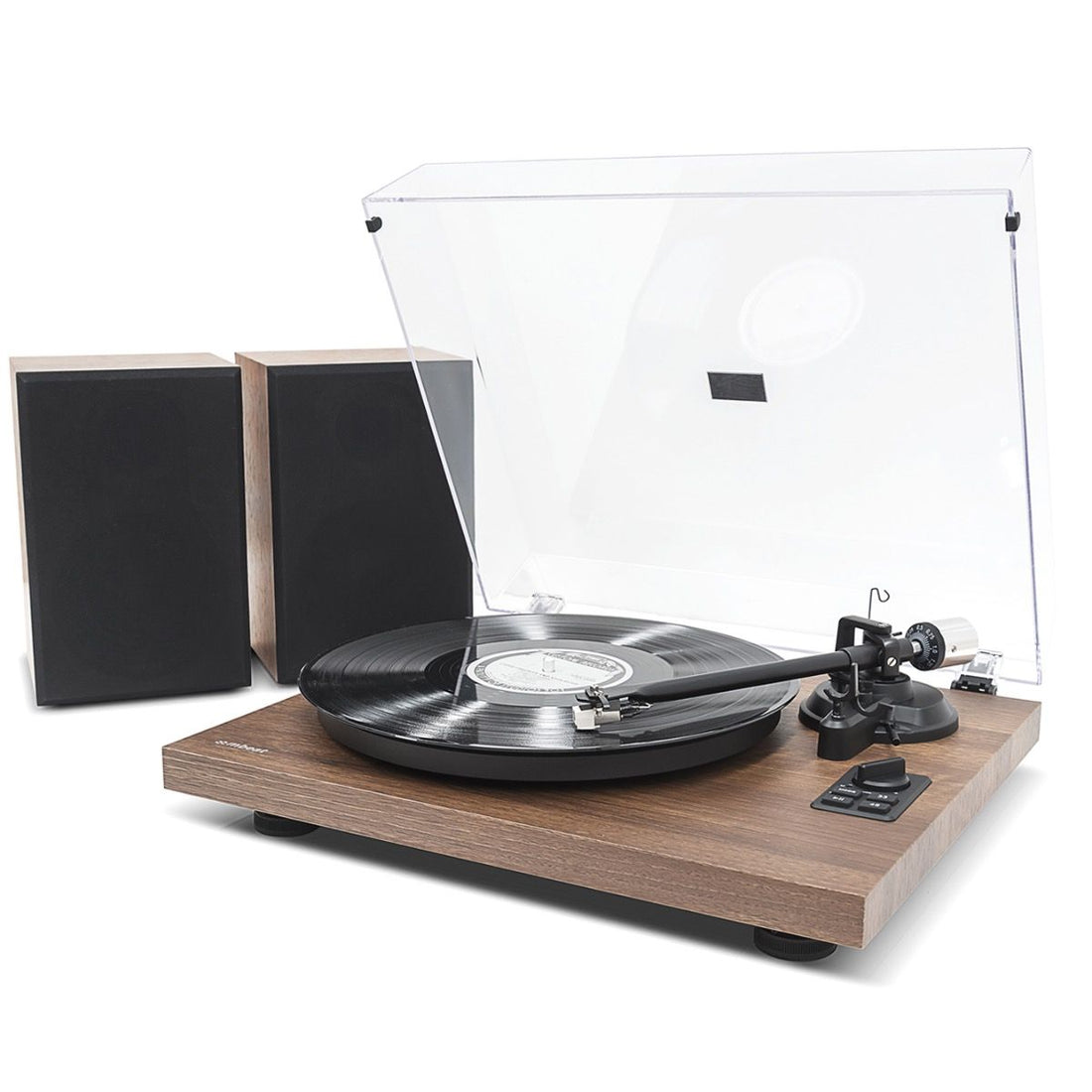 mbeat Hi-Fi Turntable with Bookshelf Speakers and Bluetooth Streaming-Audio &amp; Video &gt; Speakers-PEROZ Accessories
