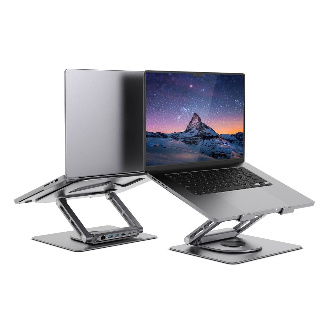 mbeat Stage S12 Rotating Laptop Stand with USB-C Docking Station - Space Grey-Electronics &gt; Computer Accessories-PEROZ Accessories