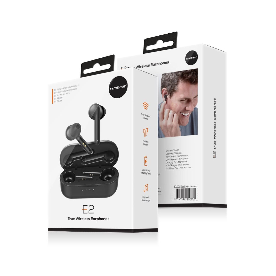 mbeat E2 True Wireless Earphones-Headphones-PEROZ Accessories