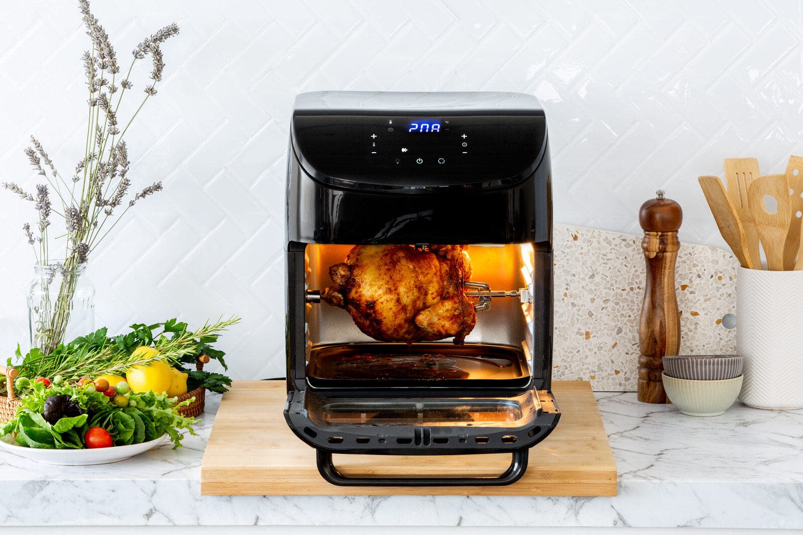 12L Digital Air Fryer w/ 200C, 7 Cooking Settings &amp; Rotisserie Function-Appliances &gt; Kitchen Appliances-PEROZ Accessories