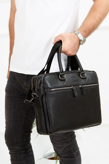 LEATHER BRIEFCASE AND SHOULDER BAG-Backpacks-PEROZ Accessories