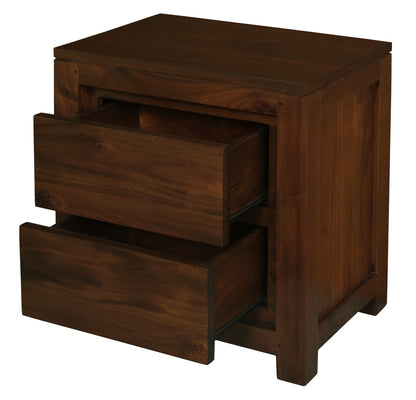 Amsterdam 2 Drawer Bedside Table (Mahogany)-Furniture &gt; Bedroom-PEROZ Accessories