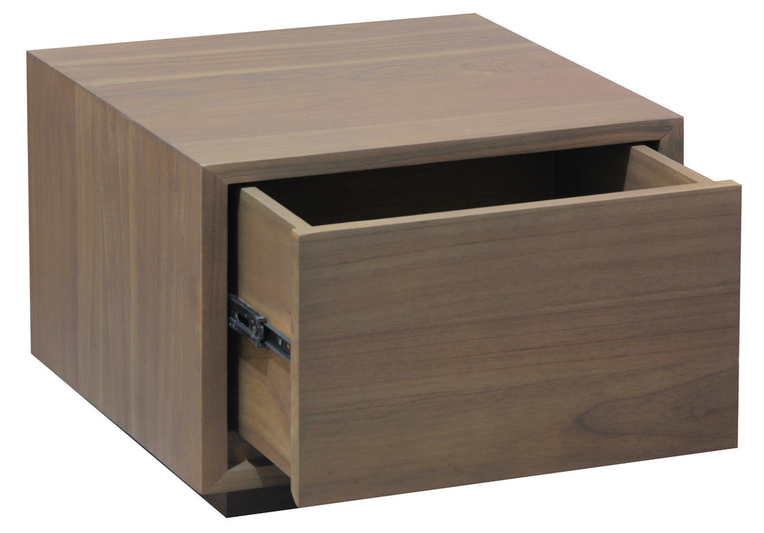 Oscar 1 Drawer Low Bedside Table (Latte)-Furniture &gt; Bedroom-PEROZ Accessories