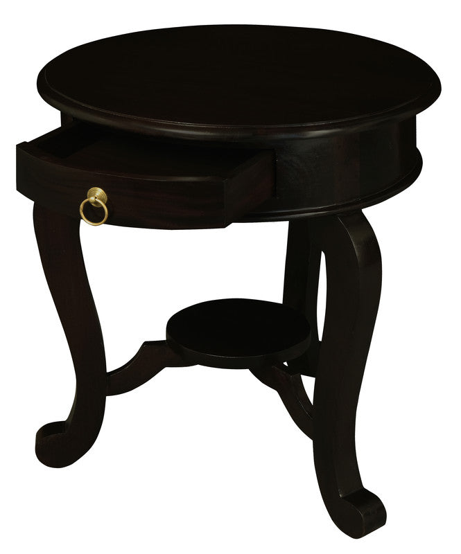 Emilia 1 Drawer Lamp Table (Chocolate)-Home &amp; Garden &gt; Decor-PEROZ Accessories