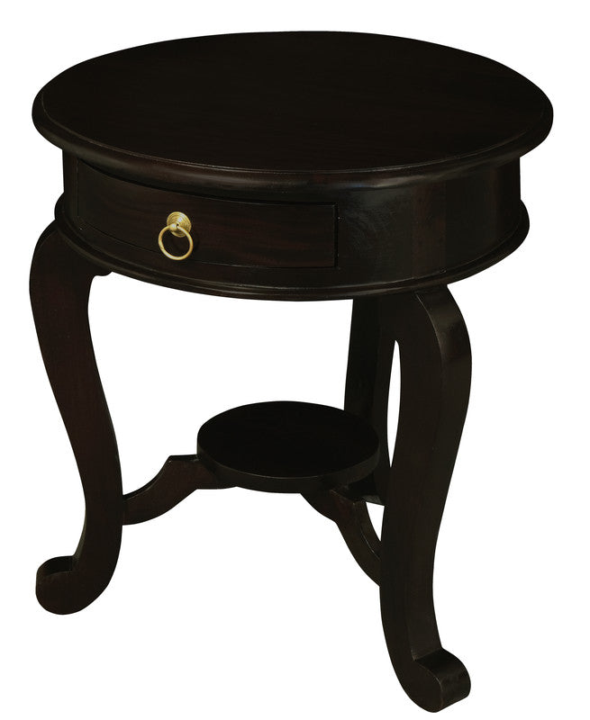 Emilia 1 Drawer Lamp Table (Chocolate)-Home &amp; Garden &gt; Decor-PEROZ Accessories