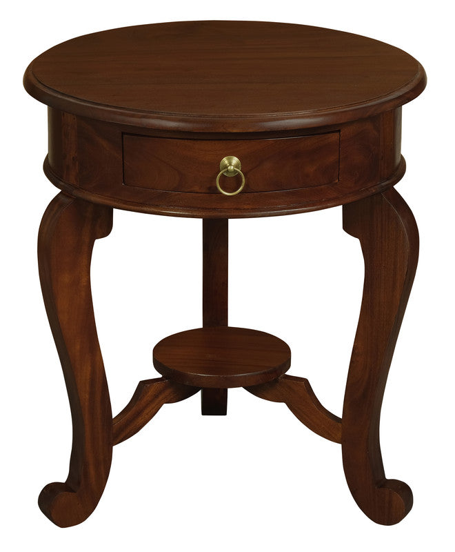 Emilia 1 Drawer Lamp Table (Mahogany)-Home &amp; Garden &gt; Decor-PEROZ Accessories