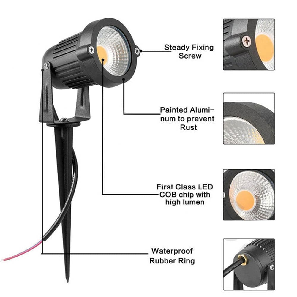 10PCS 12V LED Waterproof Outdoor Garden Spotlights Landscape Light Flood Lights-Home &amp; Garden &gt; Garden Lights-PEROZ Accessories