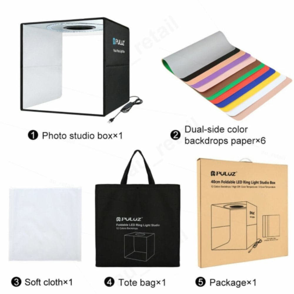 40CM Portable Photo Studio LED Light Tent Bar Cube Soft Box Room Photography-Audio &amp; Video &gt; Photography-PEROZ Accessories