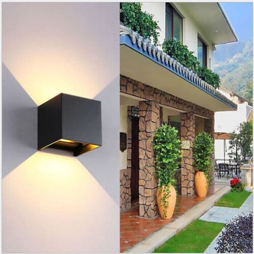 2PCS 12W LED Wall Light Waterproof Up Down Lamp Cube Sconce Yard Indoor Outdoor-Home &amp; Garden &gt; Garden Lights-PEROZ Accessories