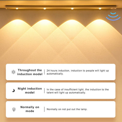 80cm Wireless LED Closet Lights Motion Sensor PIR Induction Lamp Cabinet Lighting USB-Home &amp; Garden &gt; Garden Lights-PEROZ Accessories