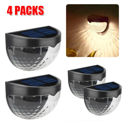 4PCS Solar Powered LED Wall Lights Door Fence Lights Outdoor Garden Lamp Light-Home &amp; Garden &gt; Garden Lights-PEROZ Accessories