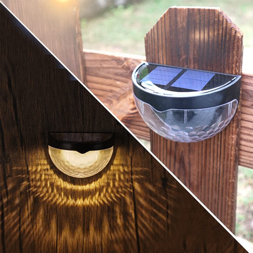 4PCS Solar Powered LED Wall Lights Door Fence Lights Outdoor Garden Lamp Light-Home &amp; Garden &gt; Garden Lights-PEROZ Accessories