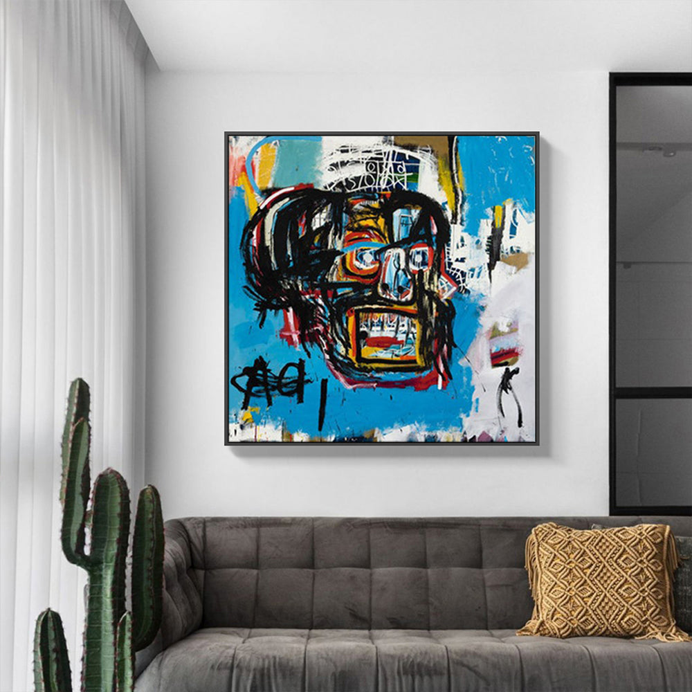 50cmx50cm Blue Head Black Frame Canvas Wall Art-Home &amp; Garden &gt; Wall Art-PEROZ Accessories