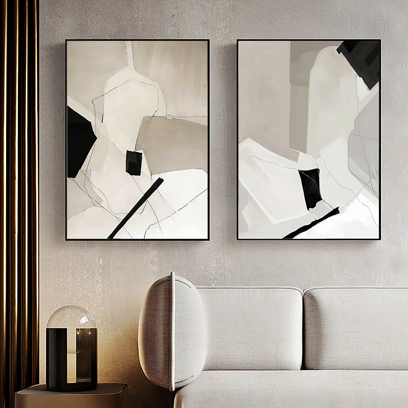 40cmx60cm Modern Abstract 2 Sets Black Frame Canvas Wall Art-Home &amp; Garden &gt; Wall Art-PEROZ Accessories