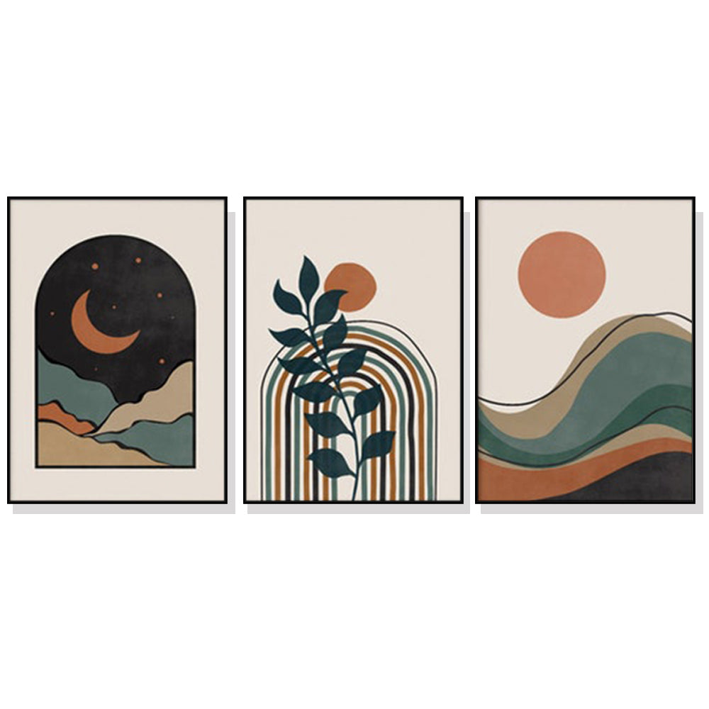 50cmx70cm Abstract Dark Greena 3 Sets Black Frame Canvas Wall Art-Home &amp; Garden &gt; Wall Art-PEROZ Accessories