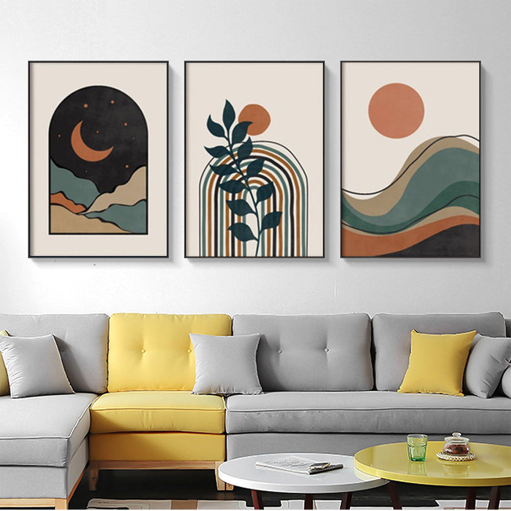 50cmx70cm Abstract Dark Greena 3 Sets Black Frame Canvas Wall Art-Home &amp; Garden &gt; Wall Art-PEROZ Accessories