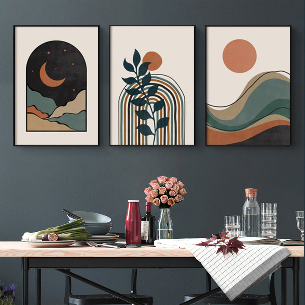 50cmx70cm Abstract Dark Greena 3 Sets Black Frame Canvas Wall Art-Home &amp; Garden &gt; Wall Art-PEROZ Accessories