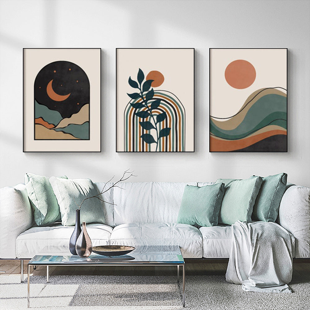 50cmx70cm Abstract Dark Greena 3 Sets Black Frame Canvas Wall Art-Home &amp; Garden &gt; Wall Art-PEROZ Accessories