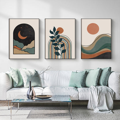 50cmx70cm Abstract Dark Greena 3 Sets Black Frame Canvas Wall Art-Home &amp; Garden &gt; Wall Art-PEROZ Accessories