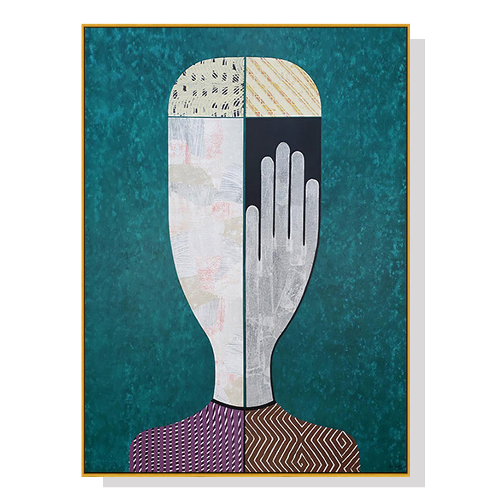 60cmx90cm Abstract Man Gold Frame Canvas Wall Art-Home &amp; Garden &gt; Wall Art-PEROZ Accessories