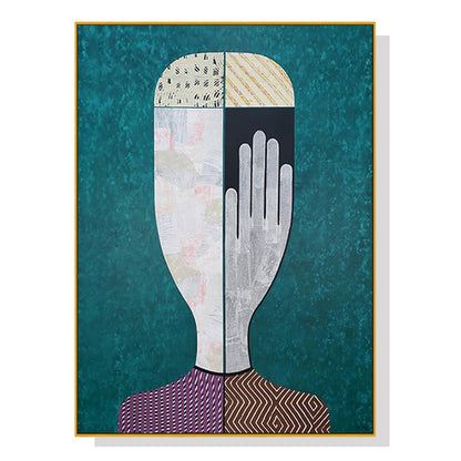60cmx90cm Abstract Man Gold Frame Canvas Wall Art-Home &amp; Garden &gt; Wall Art-PEROZ Accessories