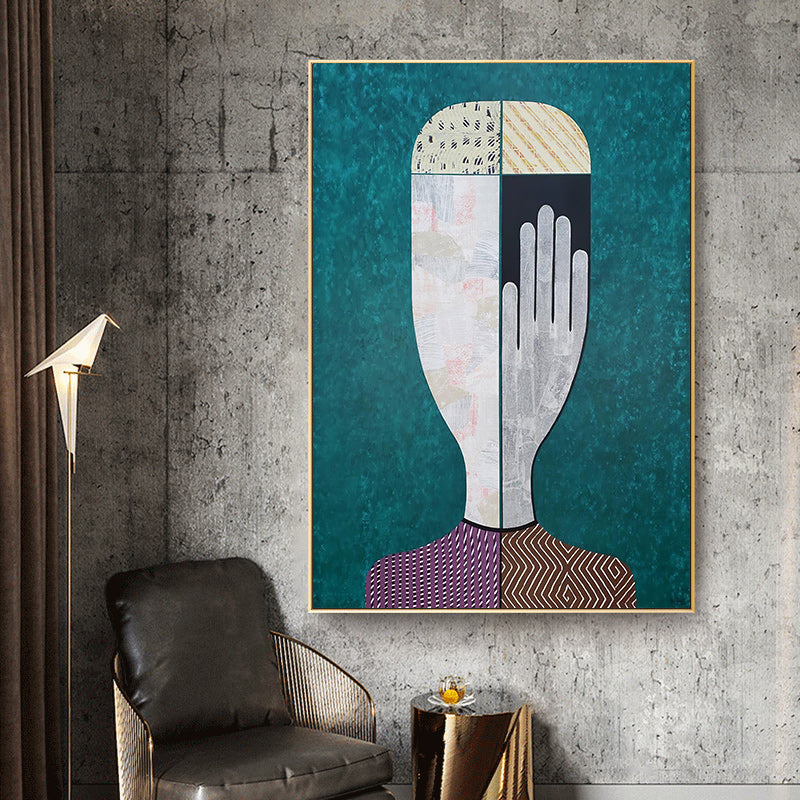 60cmx90cm Abstract Man Gold Frame Canvas Wall Art-Home &amp; Garden &gt; Wall Art-PEROZ Accessories