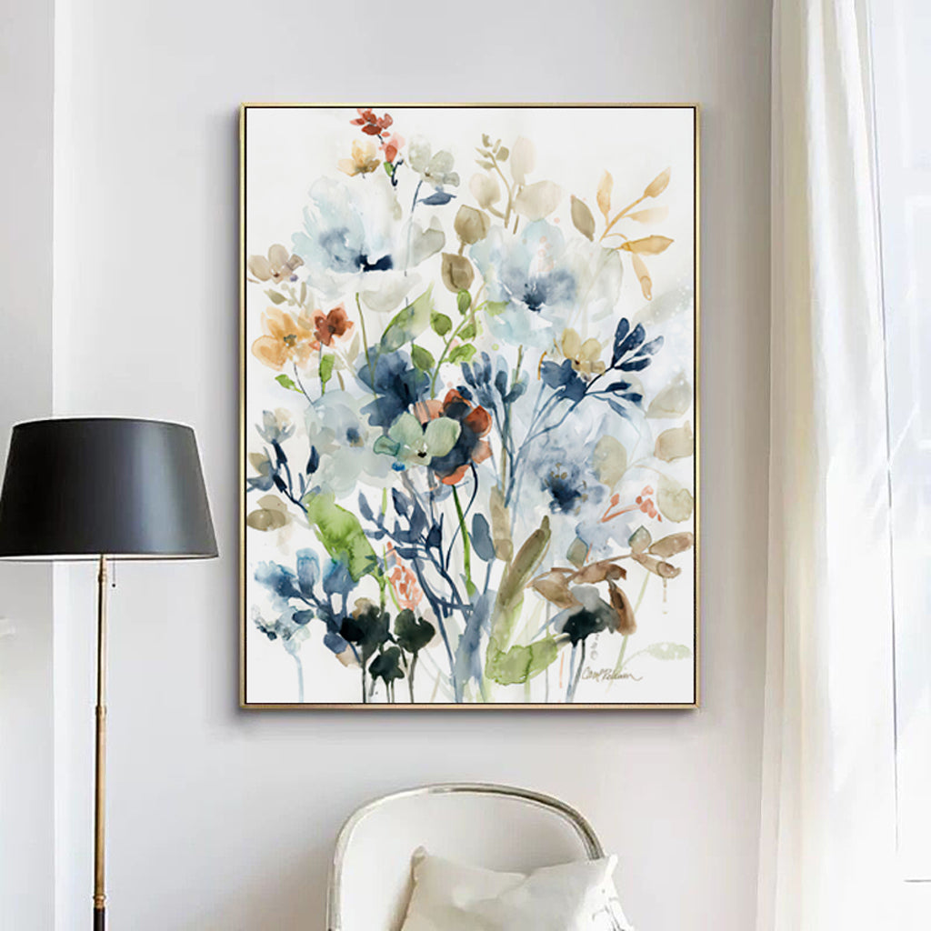 60cmx90cm Colourful Floras Watercolour style 2 Sets Gold Frame Canvas Wall Art-Home &amp; Garden &gt; Wall Art-PEROZ Accessories