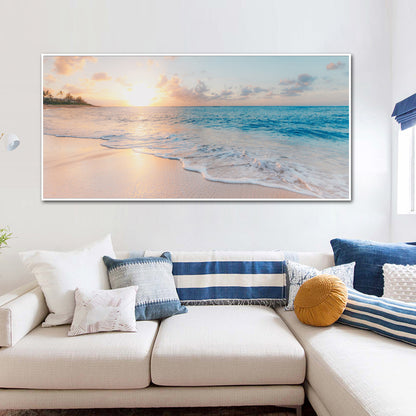 50cmx100cm Ocean and Beach White Frame Canvas-Home &amp; Garden &gt; Wall Art-PEROZ Accessories