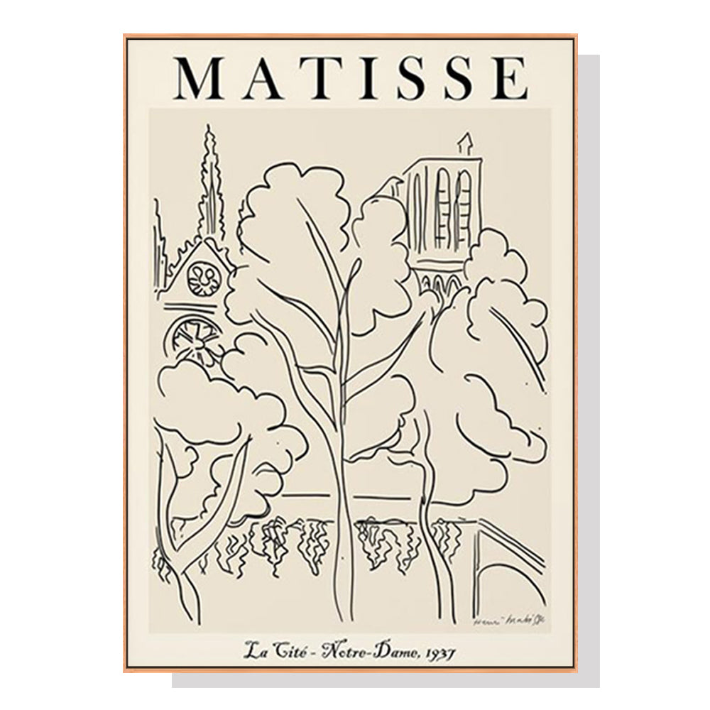 50cmx70cm Line Art By Henri Matisse Wood Frame Canvas Wall Art-Home &amp; Garden &gt; Wall Art-PEROZ Accessories