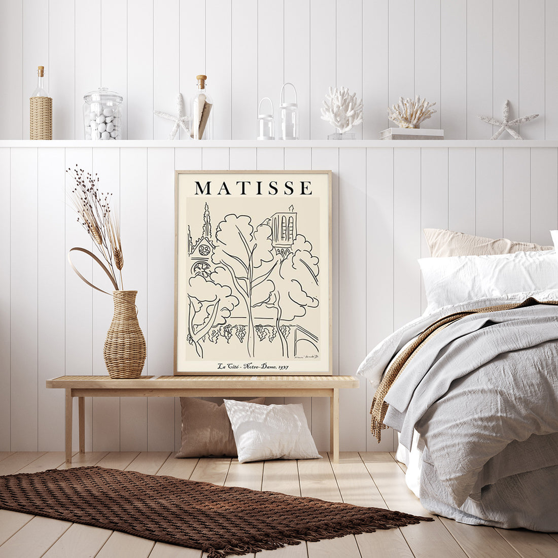 70cmx100cm Line Art By Henri Matisse Wood Frame Canvas Wall Art-Home &amp; Garden &gt; Wall Art-PEROZ Accessories