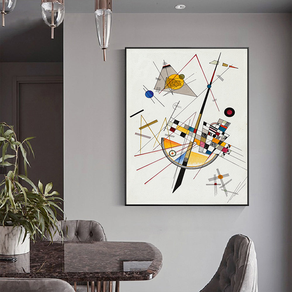 60cmx90cm Delicate Tension By Wassily Kandinsky Black Frame Canvas Wall Art-Home &amp; Garden &gt; Wall Art-PEROZ Accessories