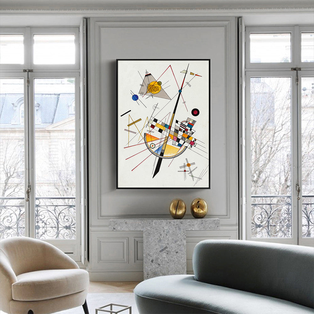 60cmx90cm Delicate Tension By Wassily Kandinsky Black Frame Canvas Wall Art-Home &amp; Garden &gt; Wall Art-PEROZ Accessories
