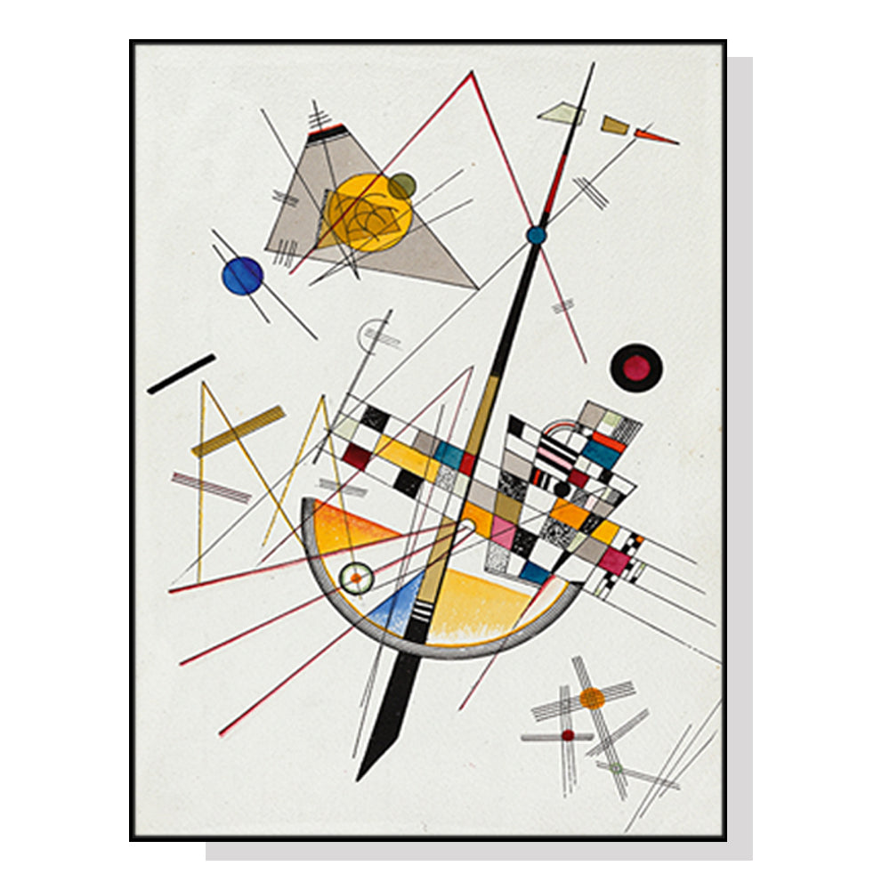 60cmx90cm Delicate Tension By Wassily Kandinsky Black Frame Canvas Wall Art-Home &amp; Garden &gt; Wall Art-PEROZ Accessories